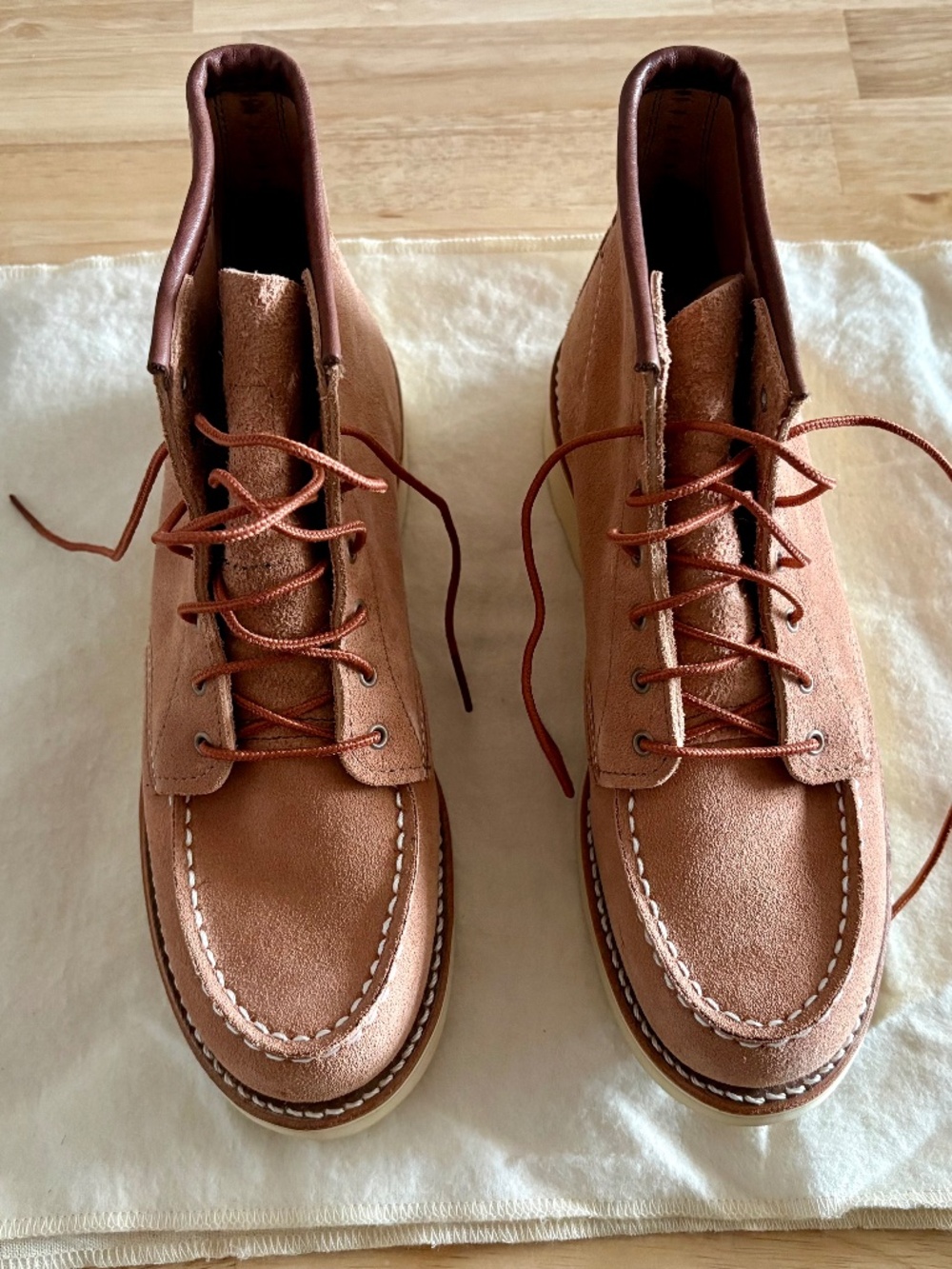 New Womens Red Wing Pink Moc Toe Dusty Rose Abilene Leather Boots 9